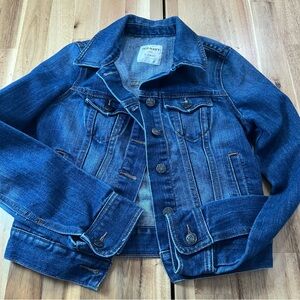 Old Navy Denim Jacket XS Dark Wash Classic Fitted Jean Jacket Women